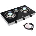 thumbnail image 1 of Gas Stove with 21,600BTU, 3 Burners  Stove, Tempered Glass Camping Cooking Stove, 1 of 6