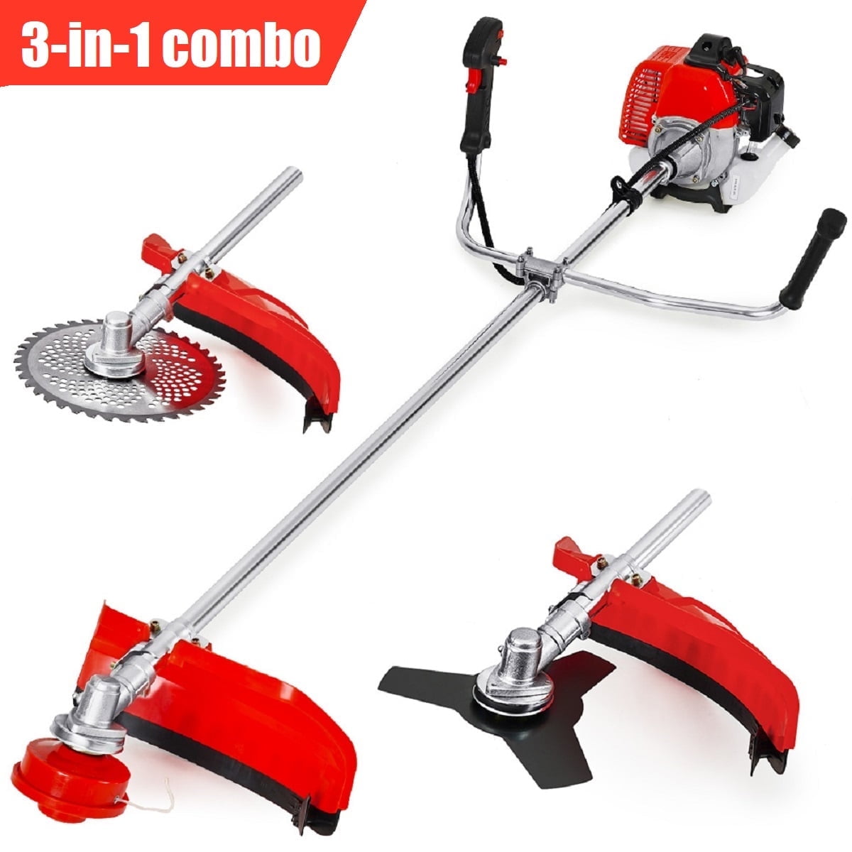 MAXTRA 42.7cc 3 in 1 Gas String Trimmer 18 Inch Weed Eater with Brush Blades Edger Attachments Walmart
