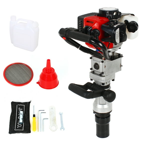 Gas T-Post Driver with 900W Engine Semi-Transparent Fuel Tank, Quick Socket Replacement, and Anti-Recoil Handle for Efficient Post Installation