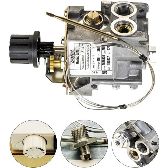Gas Valve, 630 Gas Temperature Control Valve with Stainless Steel Probe, 100-340 Range, for ALPHA/BIFRONTE/DELTA/GAMMA/OMEGA Series Gas Fryer, Steam Oven, Cooking Gas Appliance$$Plumbing & HVAC