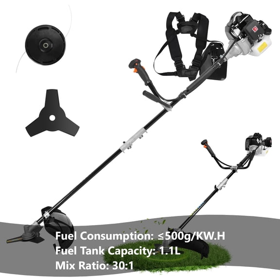 Gas Weed Eater, 52CC 2-Stroke Weed Wacker Gas Powered, 2 in 1 Multi-Functional String/Grass Trimmer, Brush Cutter, Weed Eater
