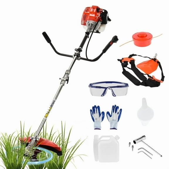 Gas Weed Eater,Gas Weed Wacker String Trimmer 52cc 2-Stroke 2 in 1 Cordless Weed Eater Crank Grass Trimmer 2.2KW/8500rpm Strong Power Brush Cutter for Yard Garden Lawn Care