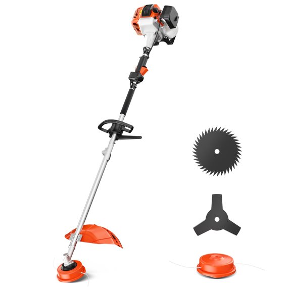 Gas Weed Wacker 36CC 2-Cycle Powerful Weed Eater, 17" Cutting Swath with Easy Start Technology, Commercial Grade Gas String Trimmer for Thick Weeds & Edging (Gas Weed Wacker)