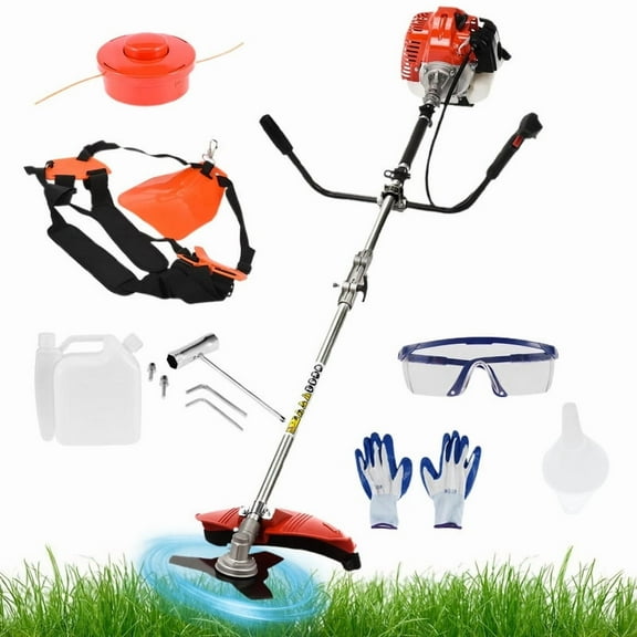 Gas Weed Wacker Cordless 2 in 1 String Trimmer, 52cc 2 Cycle Weed Eater with Anti-Slip Handle Brush Cutter Garden Tools Edger Lawn Tool