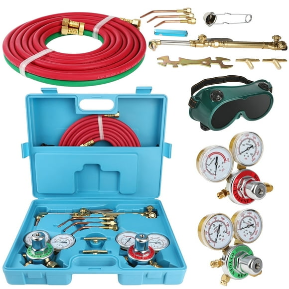 Gas Welding Cutting Kit Oxygen Acetylene Gas Cutting Torch and Welding Kit Portable Oxy Brazing Welder Tool Set