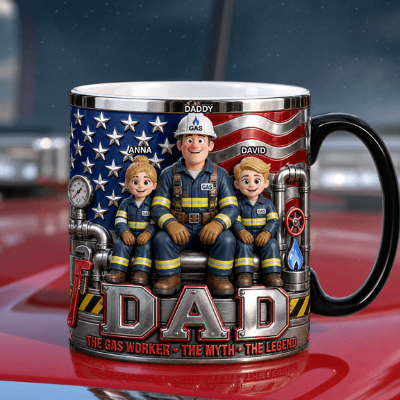 Gas Worker Dad Mug Ceramic Mug Gift for Daddy, Father’s Day Coffee Cup