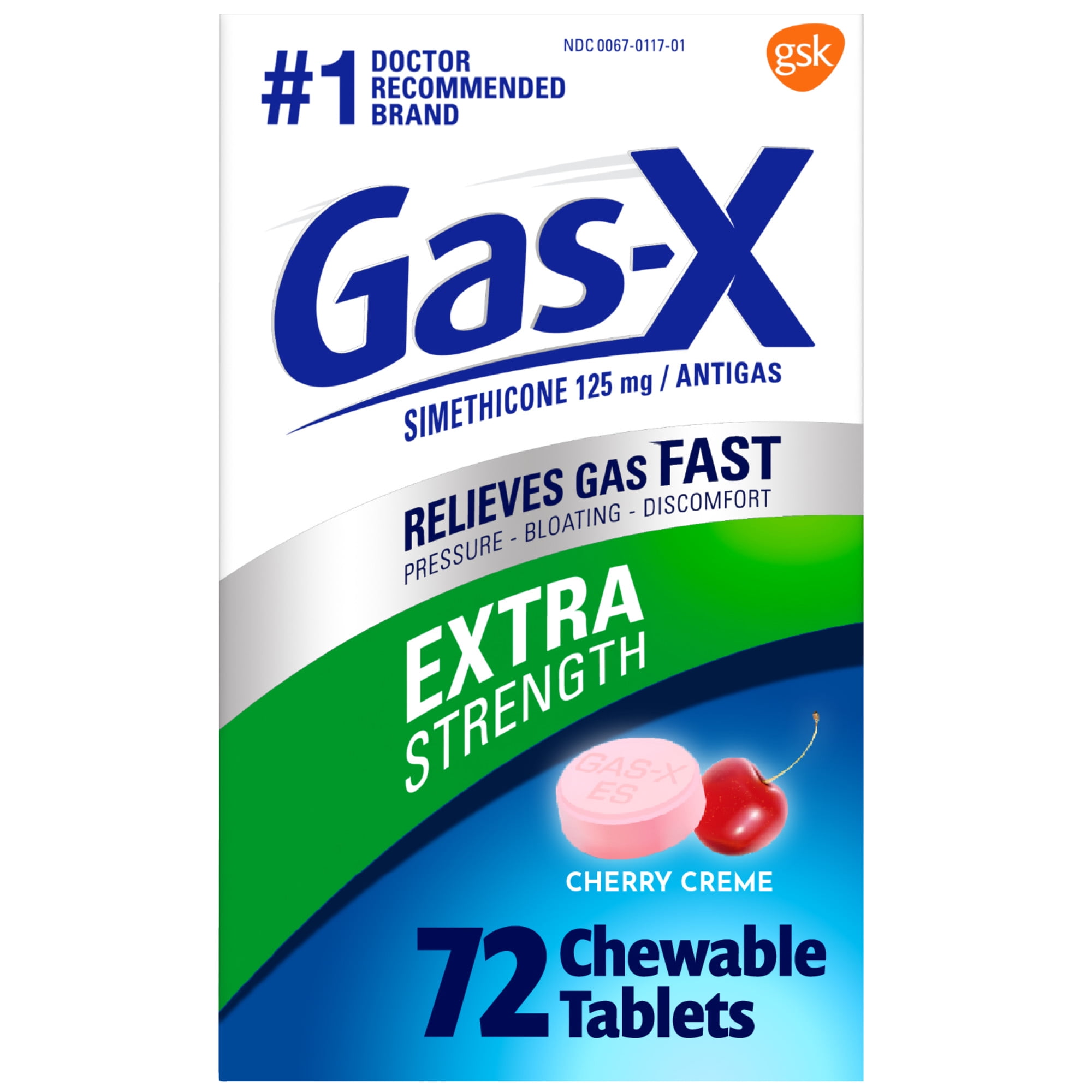 Gas-X Extra Strength Chewable Gas Relief Tablets With Simethicone 125 ...
