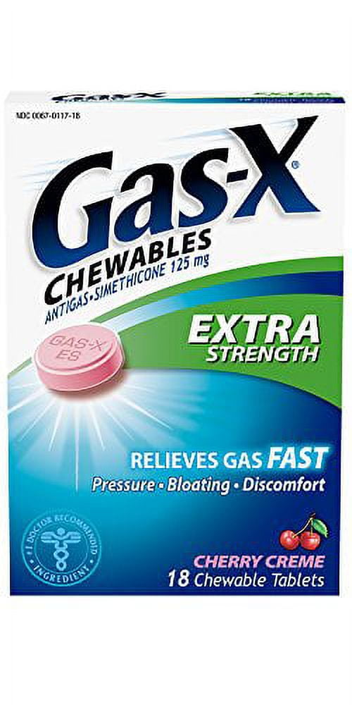 Gas-X Chewable Tablets-Cherry Creme-18 ct. (Pack of 3)