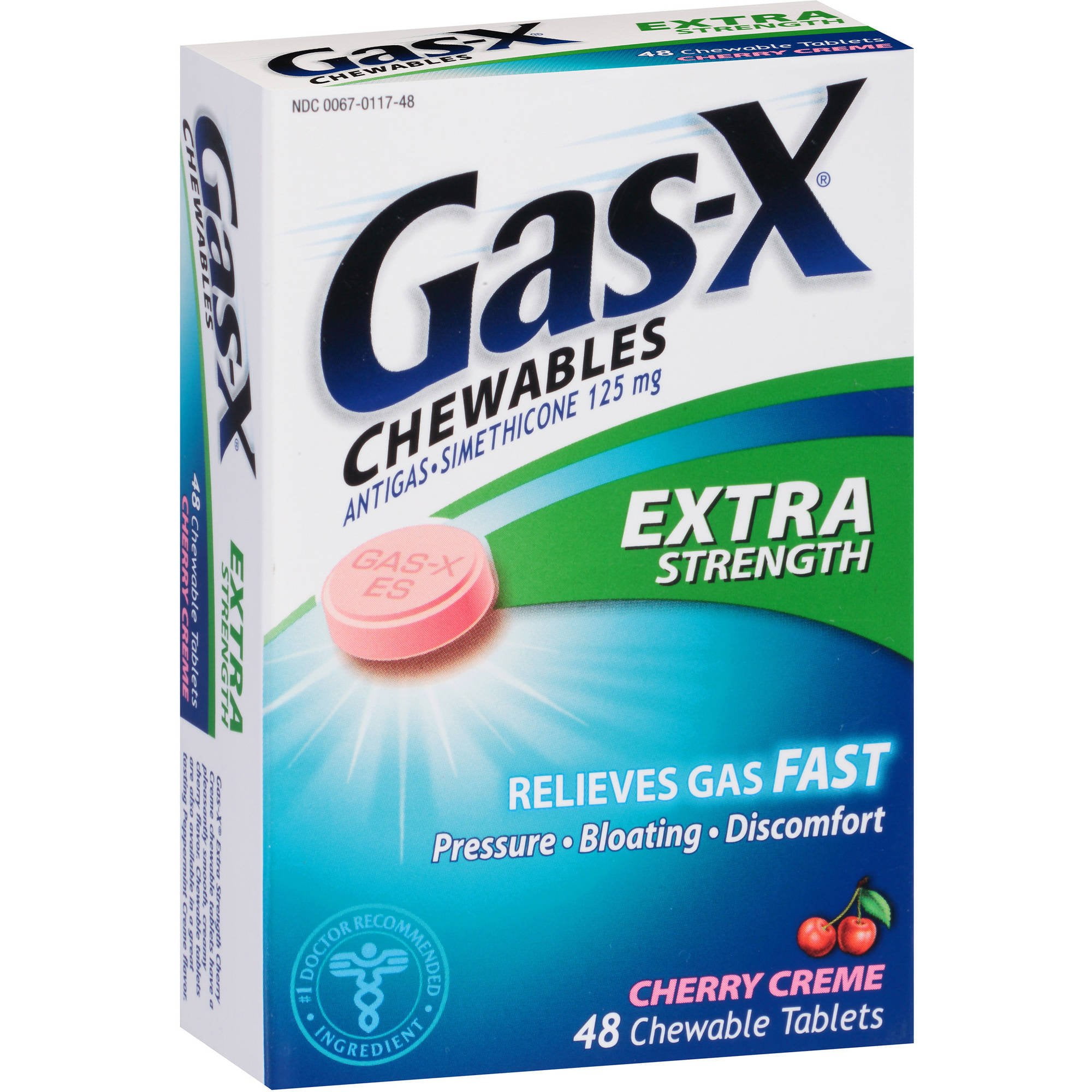 Gas-X Extra Strength Gas Relief Simethicone, Cherry Creme, 48ct, 6