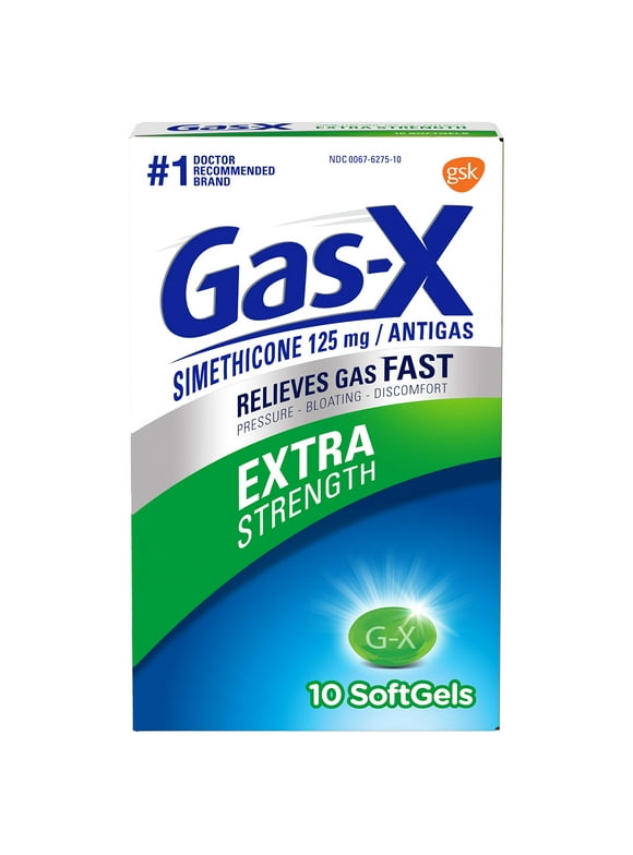 Gas-X Extra Strength Gas Relief Softgels with Simethicone 125 mg - 10 Count