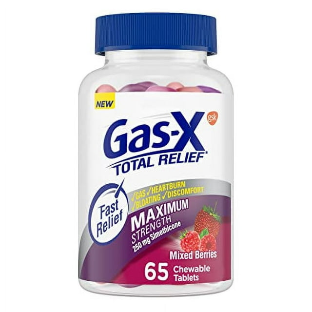 GasX Total Relief Chewable Tablets with Maximum Strength Gas Relief