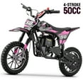 thumbnail image 1 of QEASET Gas Dirt Bike for Adults & Teens, 49CC 4-Stroke Gas Powered Mini Bike, Max Speed 25mph, Age13+(Pink), 1 of 8