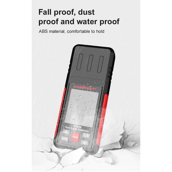 Gas tester,Display Audible And Leak Combustible With Alarm Temperature And Visual Alarm Temperature Combustible With Lcd Display Ble And With Lcd Display Temperature And Methane Black & Red
