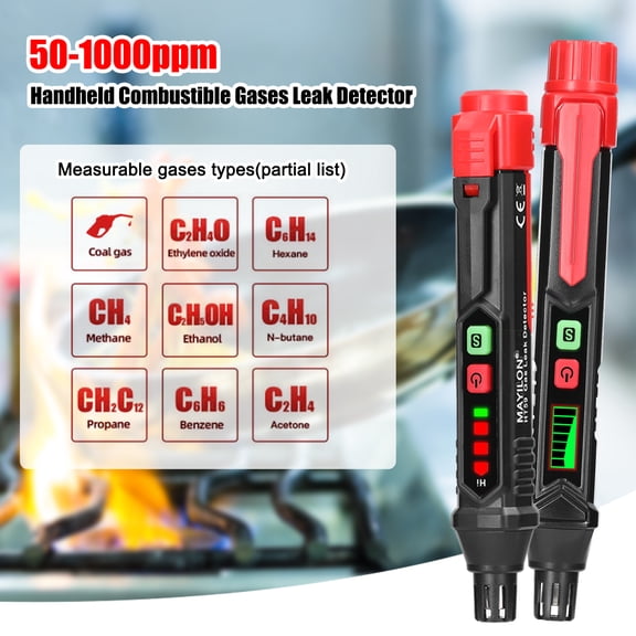 Gas tester,Natural Tester Portable Meter Combustible Pen Ppm Meter Combustible Portable Ppm Meter Tester Portable Ppm Leak Natural Tester Handheld Combustible Leak Combustible Leak Natural