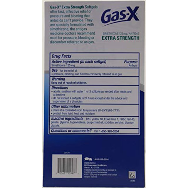 Gasx Extra Strength , 120 Softgels, Gas, Bloating, Relief Simethicone