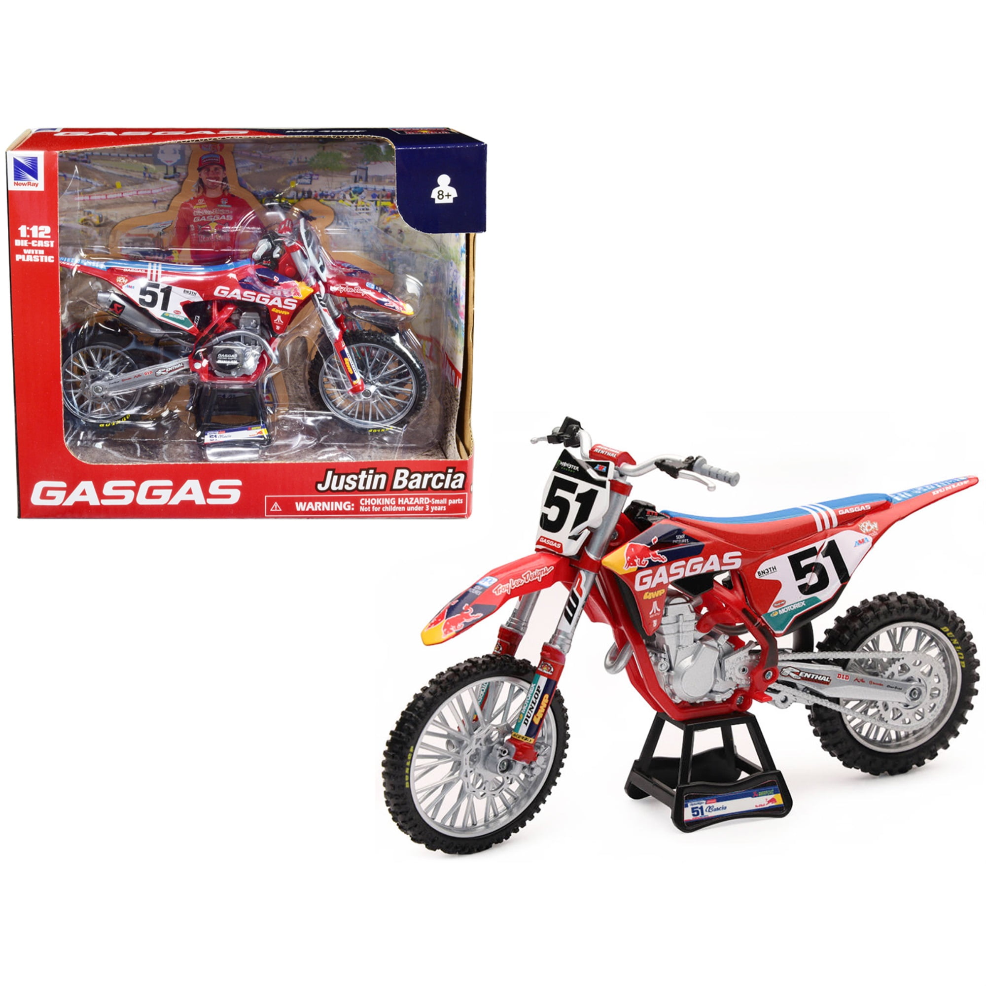 Amazon.com: NewRay GasGas MC 450F Motorcycle #51 Justin