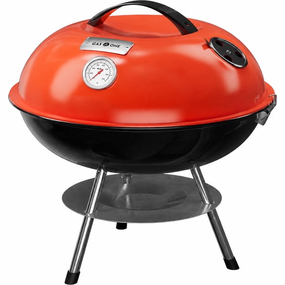 GasOne 14 in Red Charcoal Grill, Portable