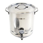 GasOne 16 Gallon Stainless Steel Home Brew Kettle Pot Pre Drilled 4 PC Set 64 Quart Tri Ply Bottom
