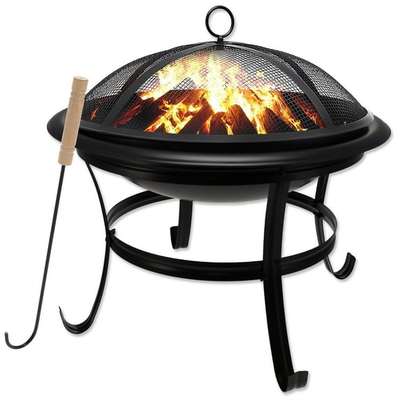 GasOne 21.5" Metal Round Outdoor Wood-Burning Fire Pit