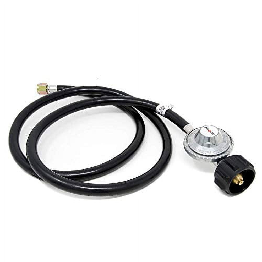 5 Feet Black Rubber Propane Regulator Hose with Brass Fittings