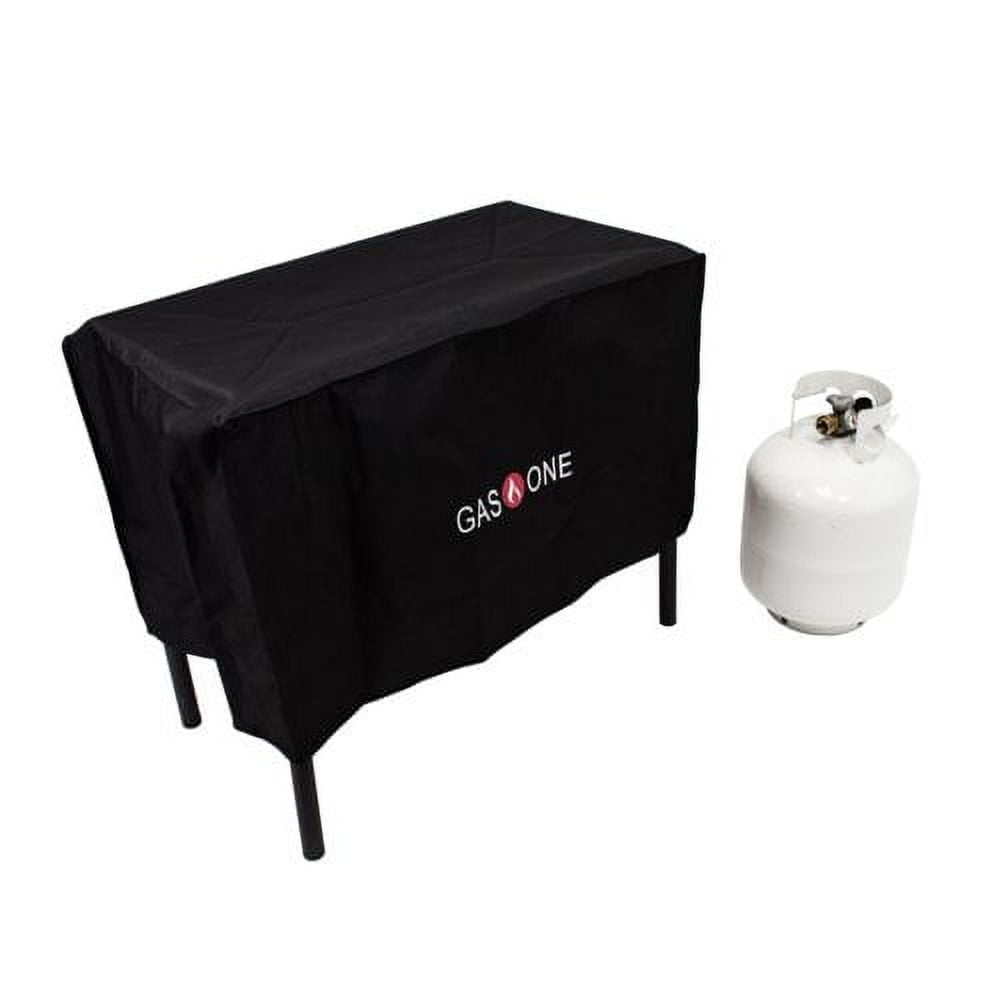 Black Water Resistant Polyester Double Burner Cover