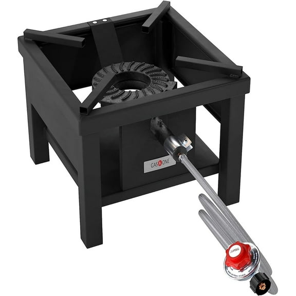 GasOne B-5250 1-Burner Propane Outdoor Gas Cooker with Adjustable Regulator and Hose