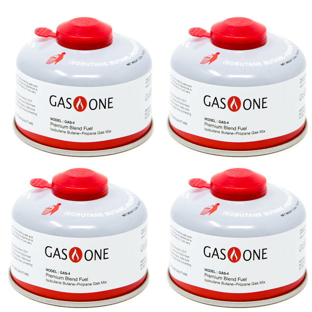 GasOne High Performance ISO Butane Camping Fuel Canister 100g, 4 Pack
