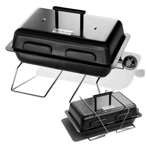 GasOne GPT-25 Propane Burner Gas Grill with Foldable Legs Portable Grill Propane BBQ Grills with Adjustable Regulator Heavy Duty Metal Construction Easy to Assemble, Compact Foldable Design