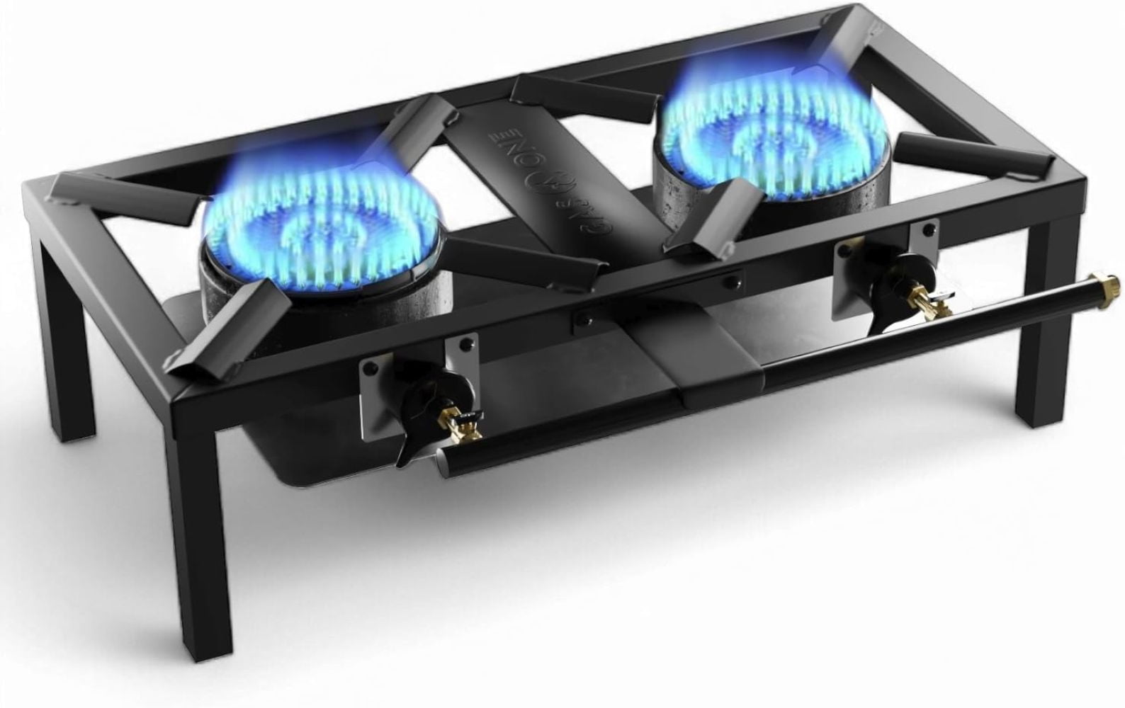 GasOne High-Pressure Double Propane Burner  Low-Profile Outdoor Stove with Heat Guard & Adjustable Knob