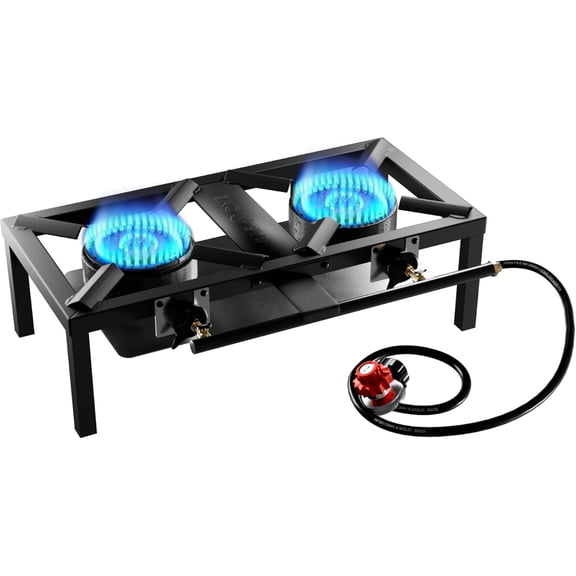 GasOne High Pressure Double Propane Burner for Outdoor Cooking, Camping, Tailgating, Seafood Boil, Home Brewing