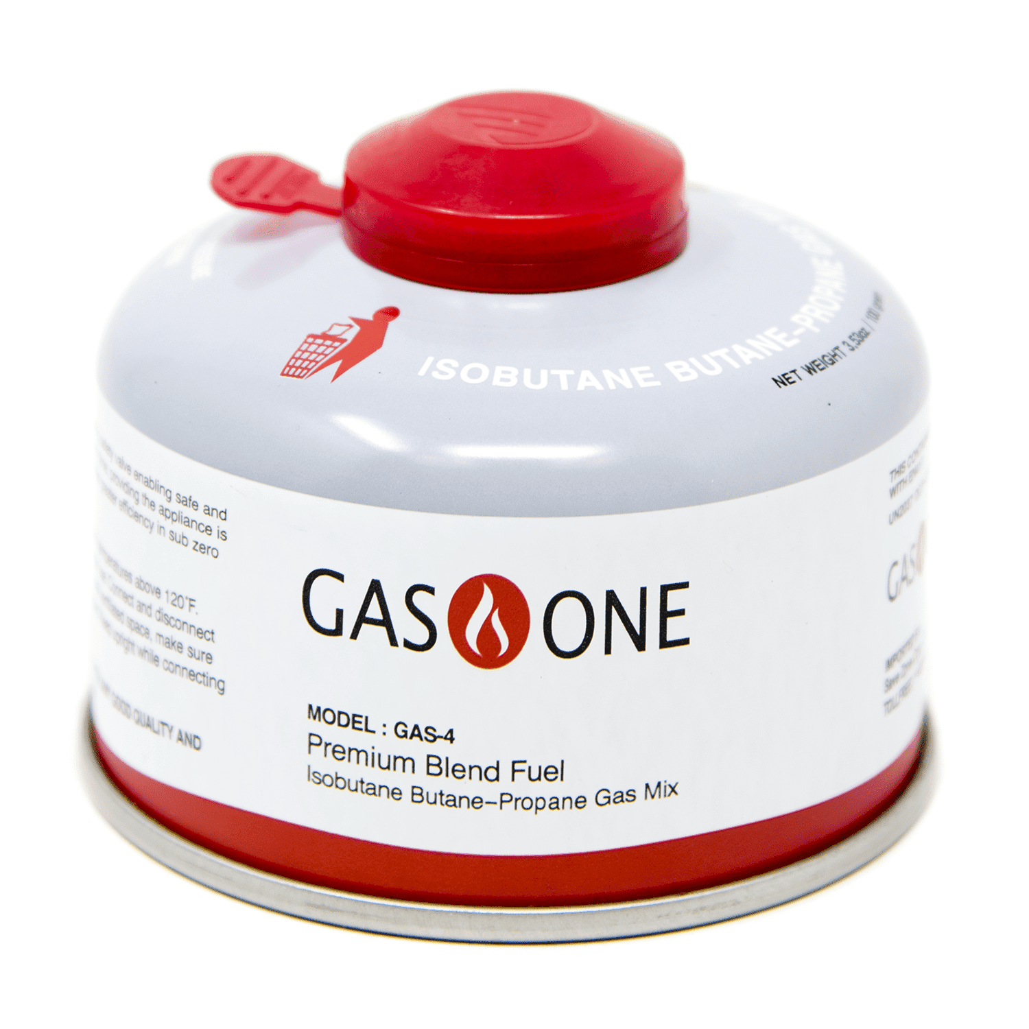 GasOne Isobutane Butane-Propane Gas Mix 4 oz Camping Stove Replacement Fuel
