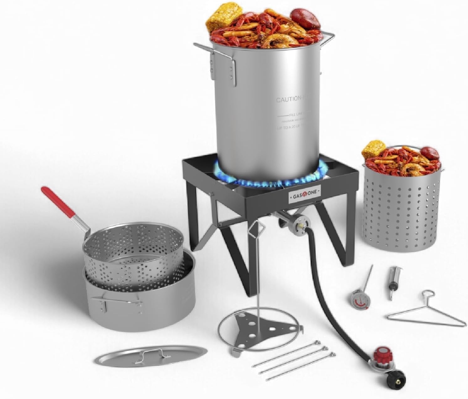 Gas One, Seafood Boil Kit, 30QT & 10QT Propane Burner Set for