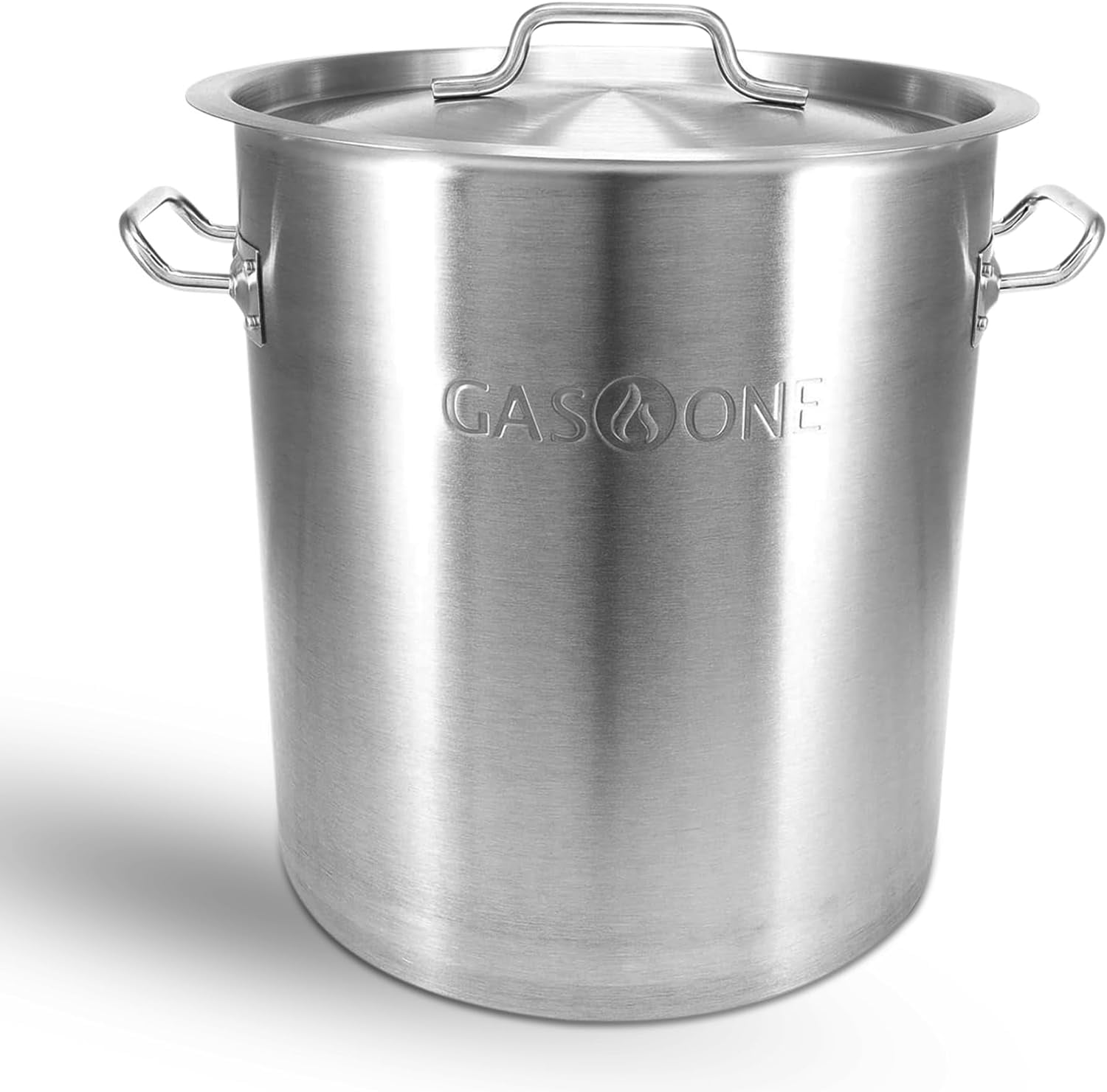 GasOne Stainless Steel Stockpot – 20qt Stock Pot with Lid and Capsule Bottom – Heavy-Duty Cooking