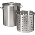 thumbnail image 1 of GasOne Stainless Steel Stockpot with Basket – 53qt Stock Pot with Lid and Reinforced Bottom –, 1 of 7