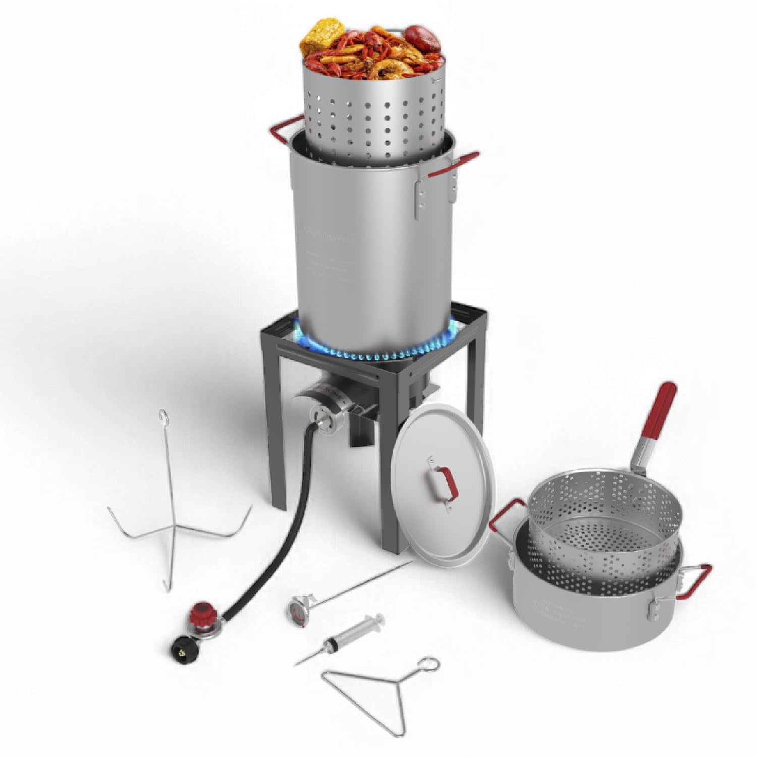 GasOne 30 QT Stainless Steel Turkey Fryer and 10 QT Fish Fryer Set