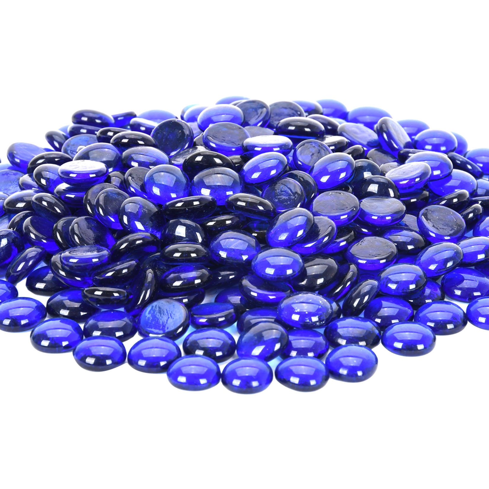 Flat Glass Marbles - Cobalt Blue (Bag of 75 marbles)