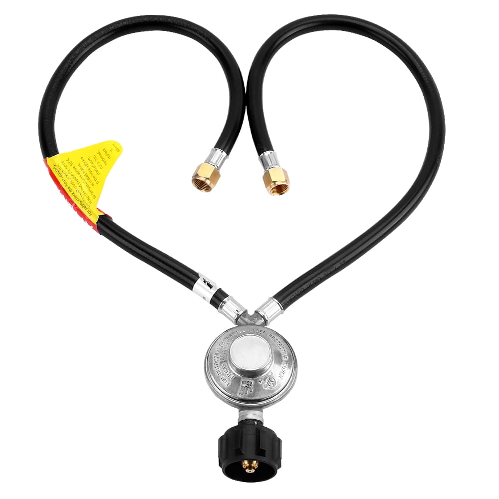 GasSaf 2 ft YSplitter Low Pressure Propane Regulator Double Hose