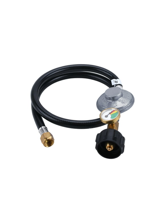 GasSaf 3ft Low Pressure Propane Regulator and Hose Replacement for Weber Gas Grill Most LP Gas Grill, Heater and Fire Pit Table, Type-1 (QCC-1) Tank Connect,3/8" Female Flare Nut -CSA Certifide