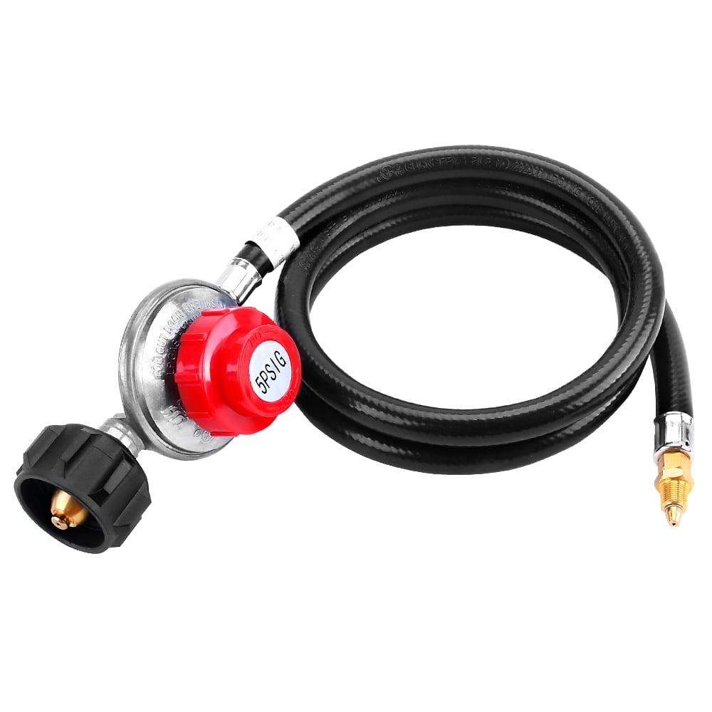 GasSaf 4FT 05 PSI Adjustable High Pressure Propane Regulator Hose Fits