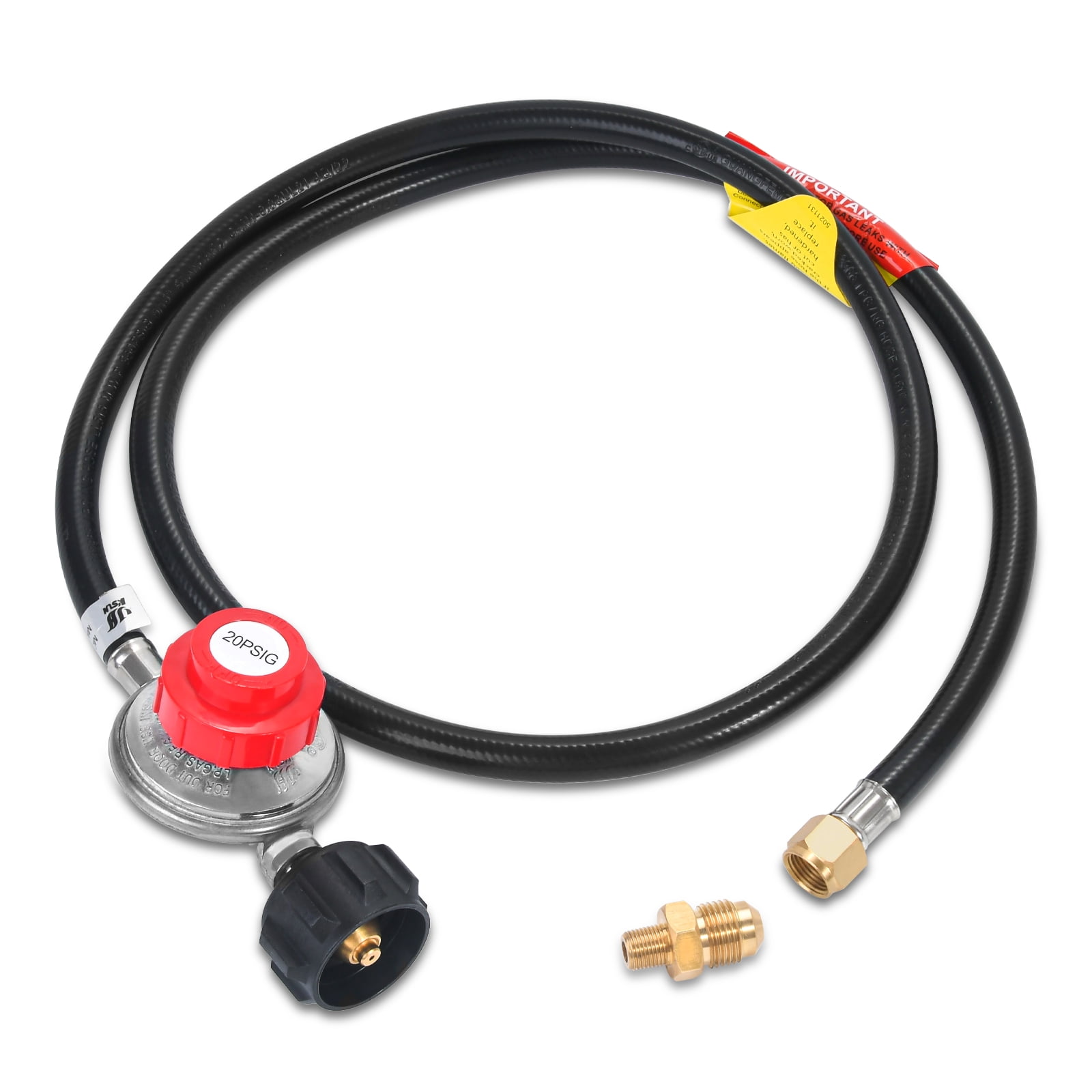 GasSaf 5FT 20 psi Adjustable High Pressure Propane Regulator with Hose