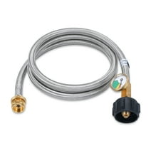 GasSaf 5FT propane hose with Gauge 1 lb to 20 lb Converter Universal regulator hose