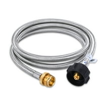 GasSaf 6FT Propane Adapter Hose 1lb to 20lb Propane Connection, Stainless Braided Propane Hose Fit