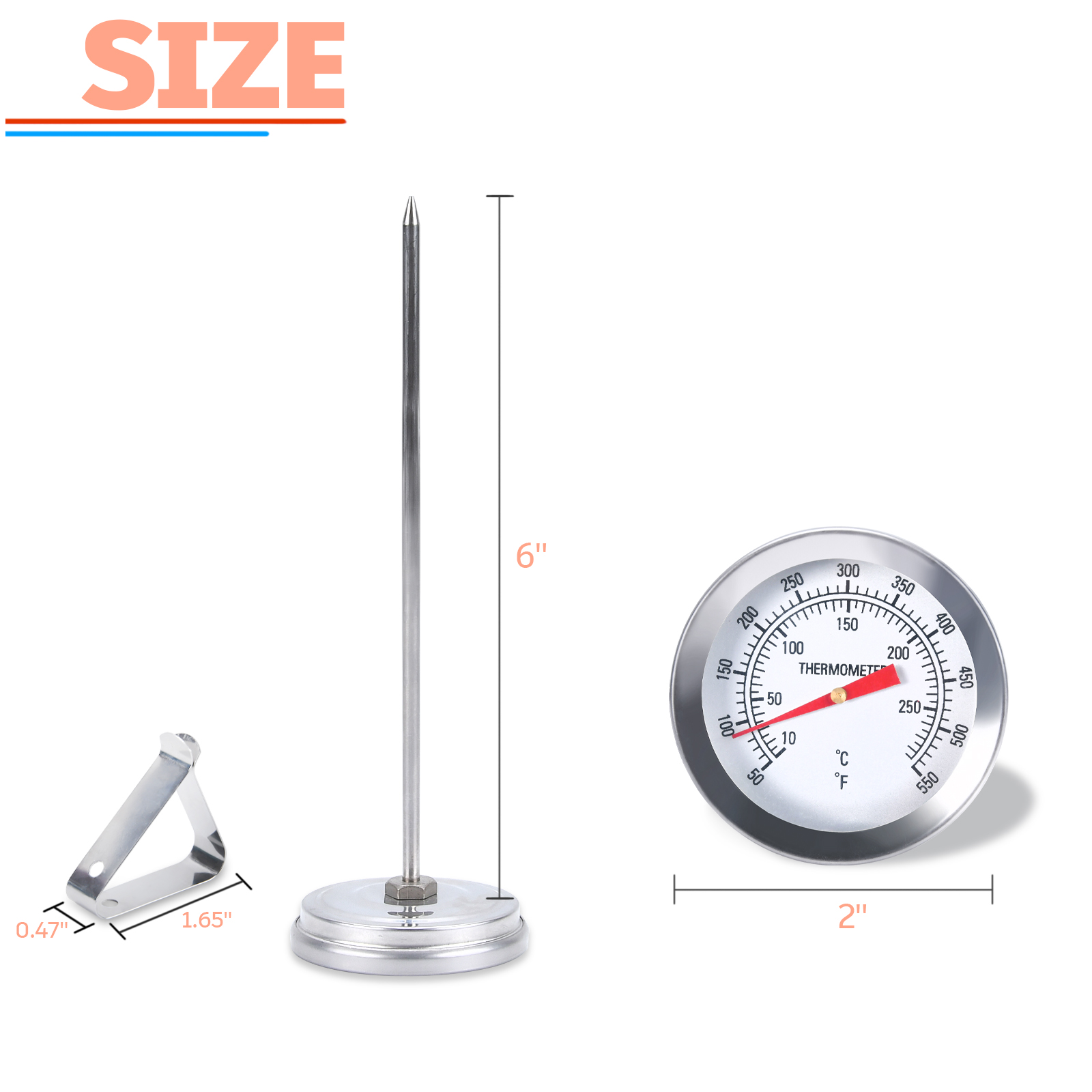 Polder THM515 Stainless Steel Candy/Jelly/Deep Fry Thermometer