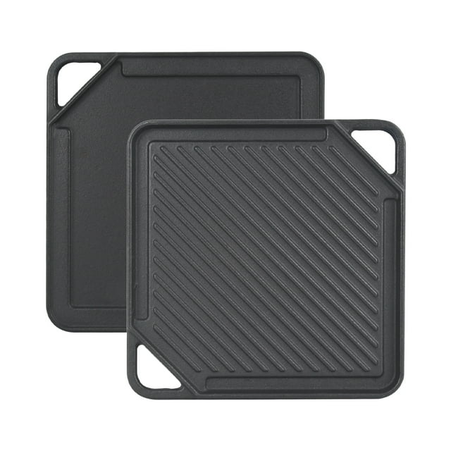 GasSaf Cast Iron Reversible Griddle, Double Sided Grill Pan Perfect for