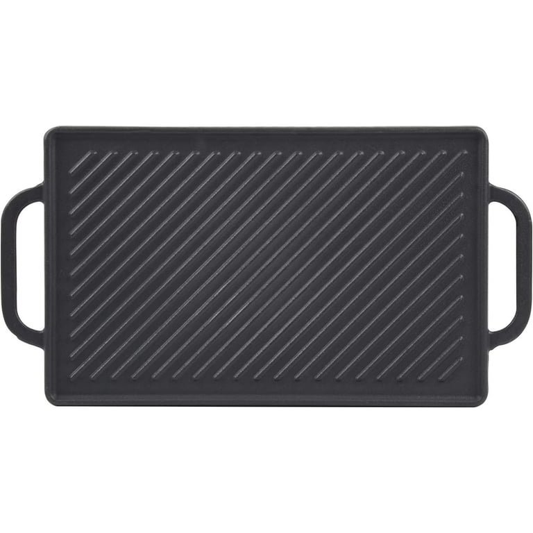 Cast Iron Reversible Grill Griddle，Double Sided Grill Pan Perfect
