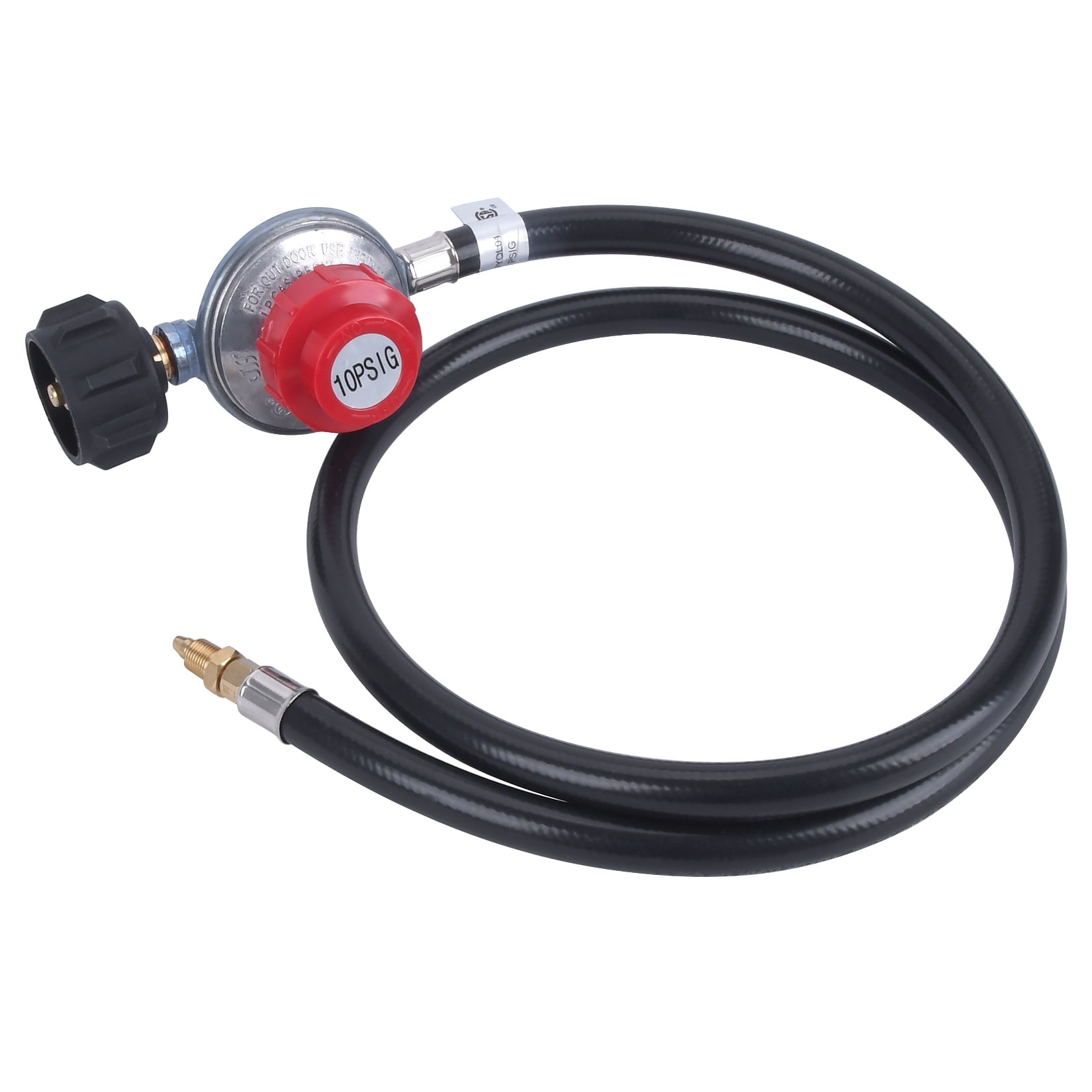 GasSaf High Pressure Propane Regulator Adjustable 010PSI Connector 4FT