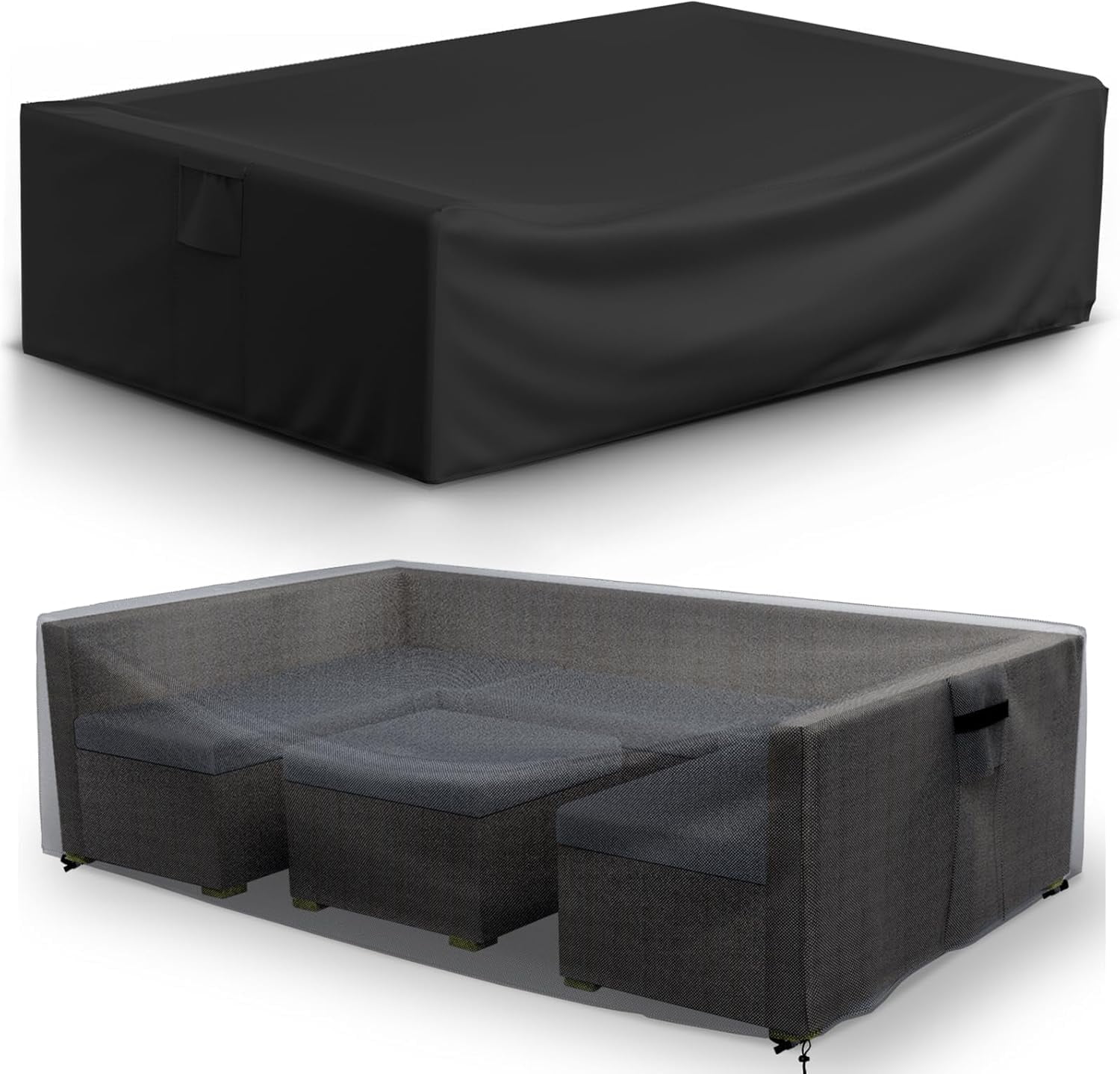 Gasadar Outdoor Patio Furniture Covers Waterproof,500D Oxford,All Weather Protection Patio Table Covers for Outdoor Furniture Set,110" L x 84" W x 29" H,Black