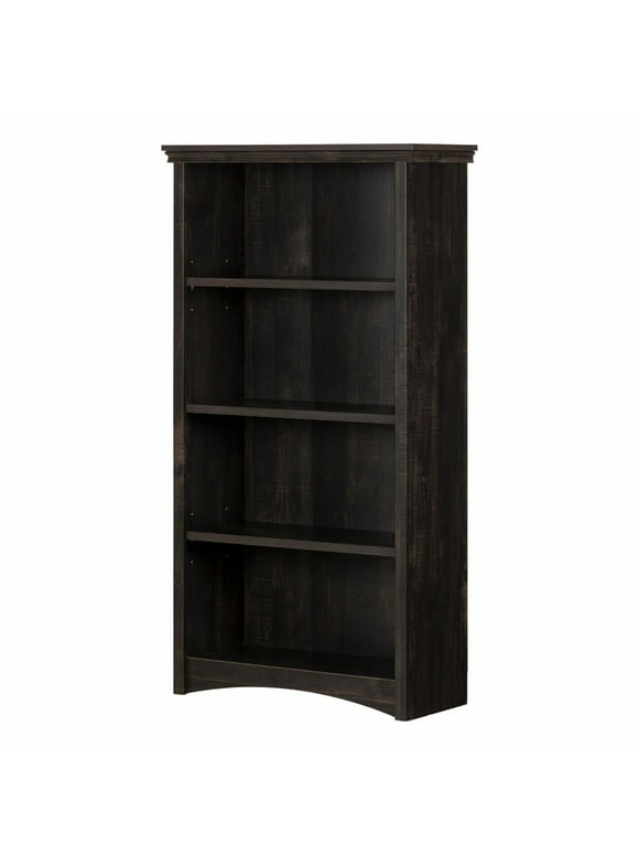 Gascony 4-Shelf Bookcase-Rubbed Black-South Shore