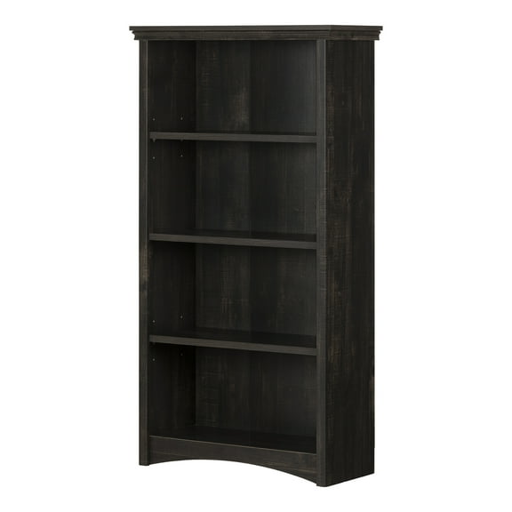 Gascony 4-Shelf Bookcase-Rubbed Black-South Shore