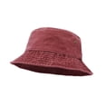 thumbnail image 1 of Gash Hao Bucket Hat ,Wide Brim Washed Denim Cotton Outdoor Sun Hat Flat Top Cap Sun Protection Cap, 1 of 6